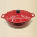 Hot Sale Red Esmalte ferro fundido Braising Caçarola Tamanho 30X6cm